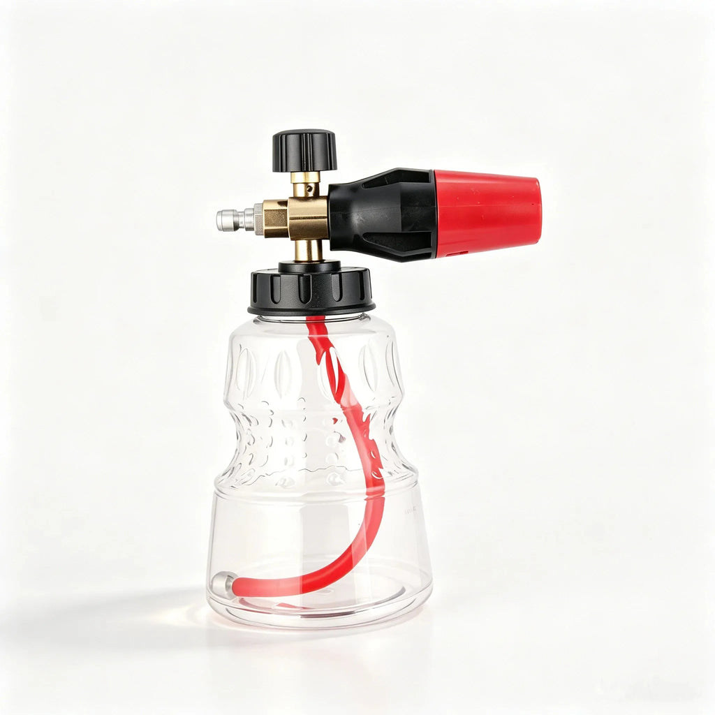 Snow Foam Cannon 32OZ Transparent Bottle Car Wash Foam Lance 1/4' Quick Connect Prayer Angle Adjustable
